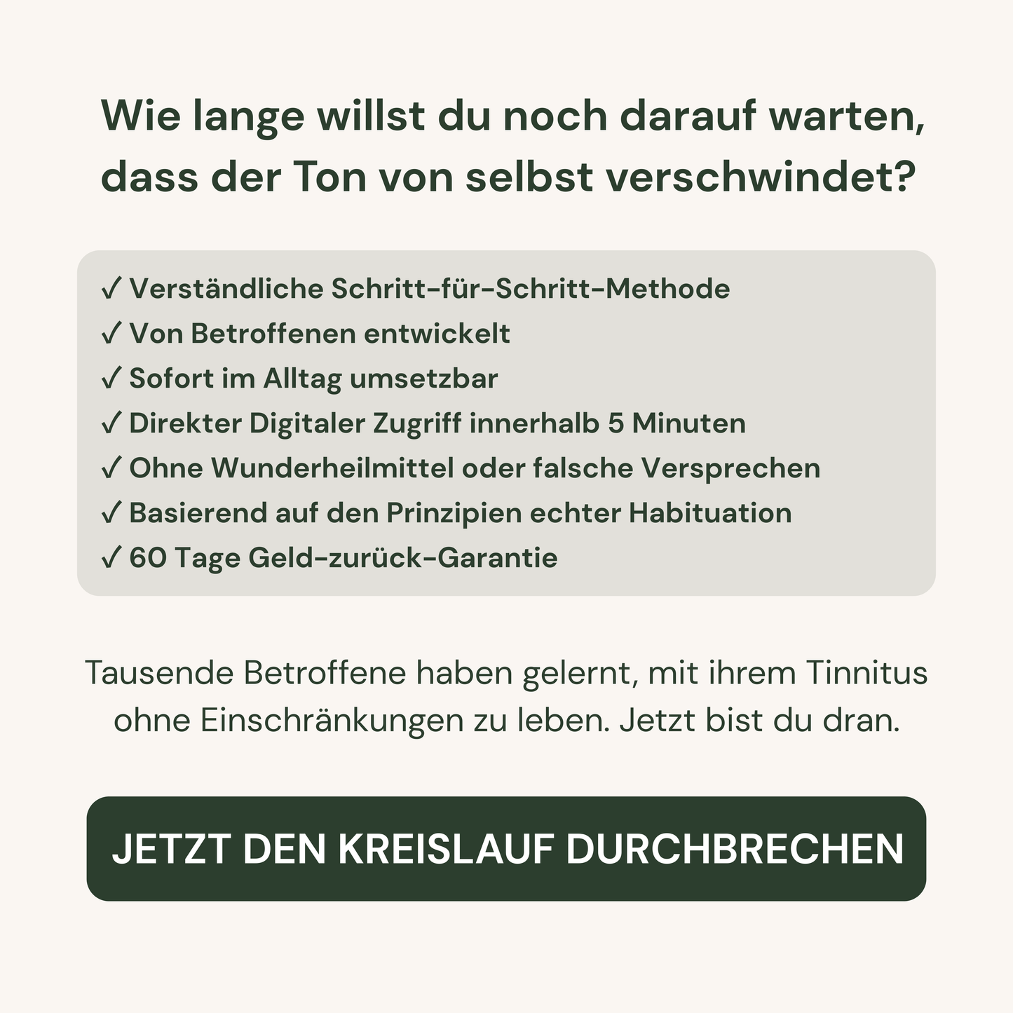 Endlich wieder leben, ohne dass der Tinnitus deinen Alltag bestimmt